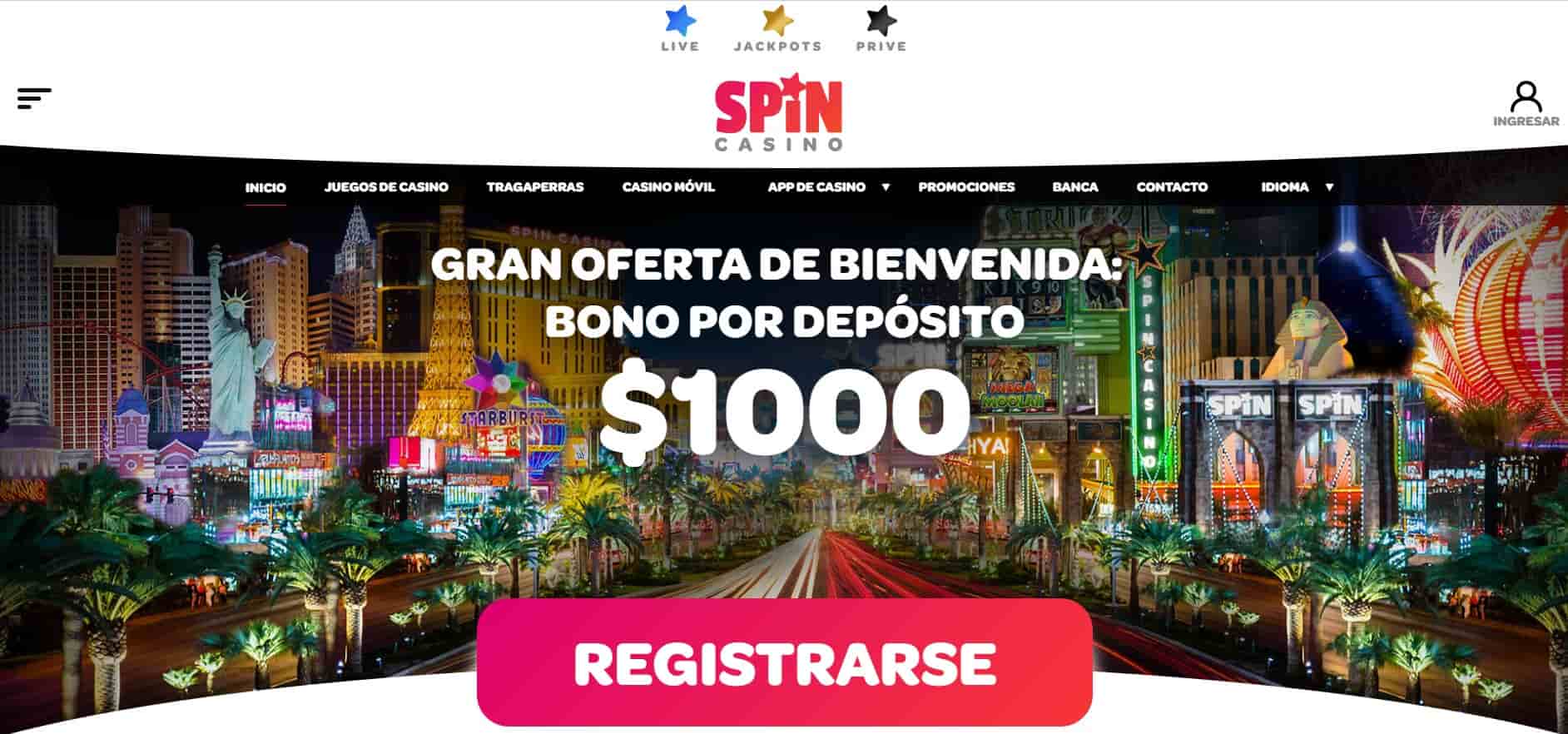 Bono de bienvenida de Spin Casino
